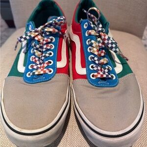 Vans Multicolor Boat Shoes - Red, Green, Blue, Gray
